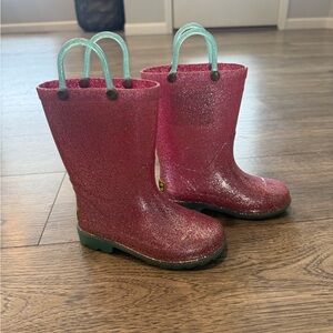 Western Chief Pink Glitter Kids Rain Boots
